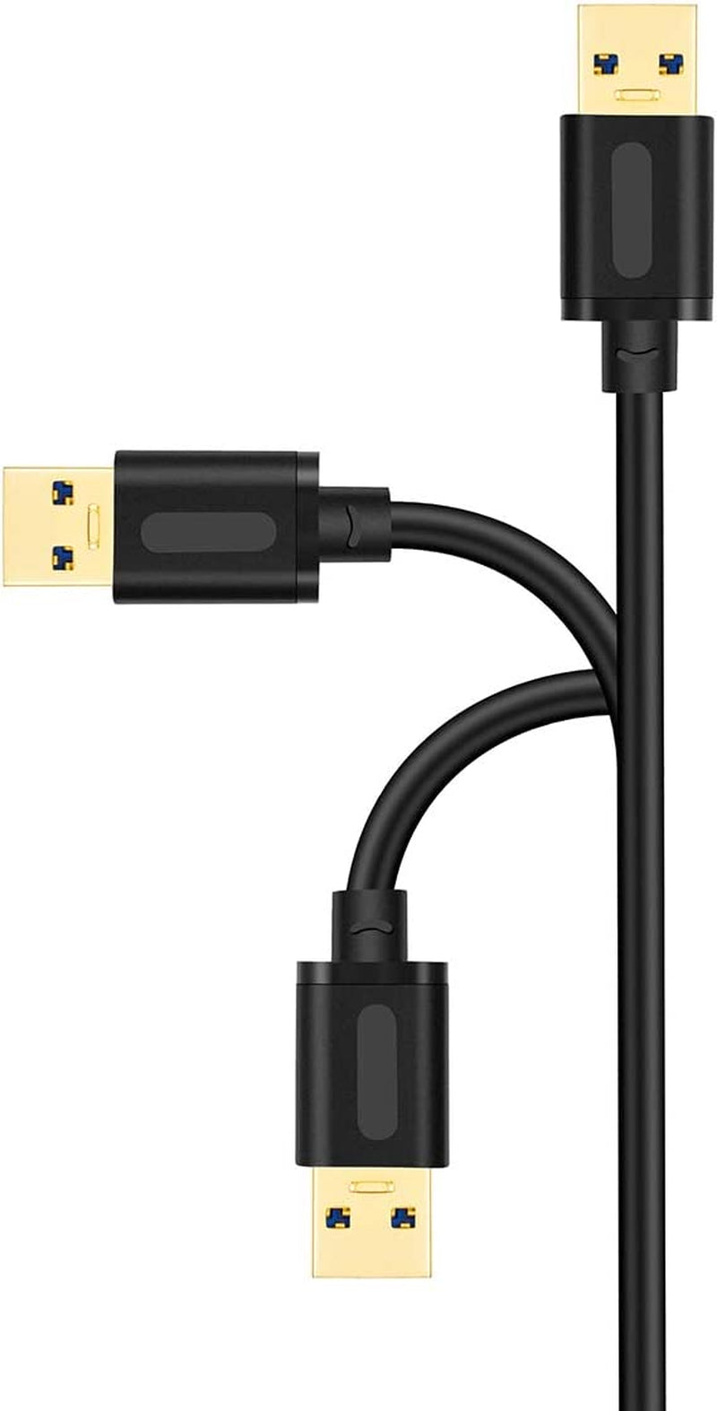 High-Speed 3Ft USB 3.0 Male to Male Cable with Gold-Plated Connectors - Perfect for Hard Drives, DVD Players, and Laptop Coolers