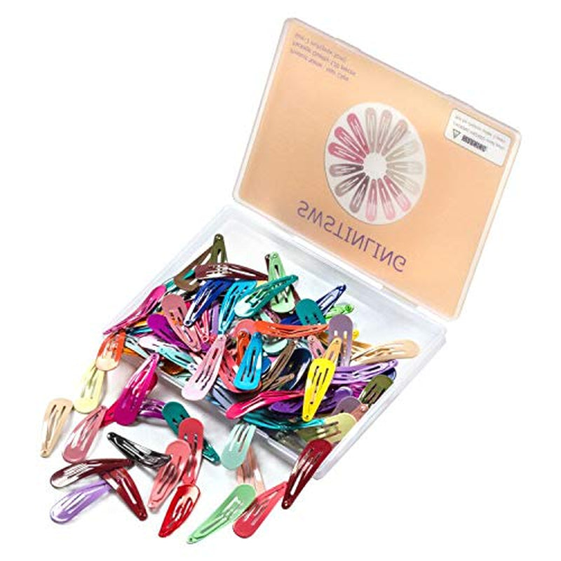 120 Pack Colorful Metal Snap Hair Clips, 2 Inch Barrettes in 40 Assorted Candy Colors, Non-Slip Hair Accessories for Kids Teens Women