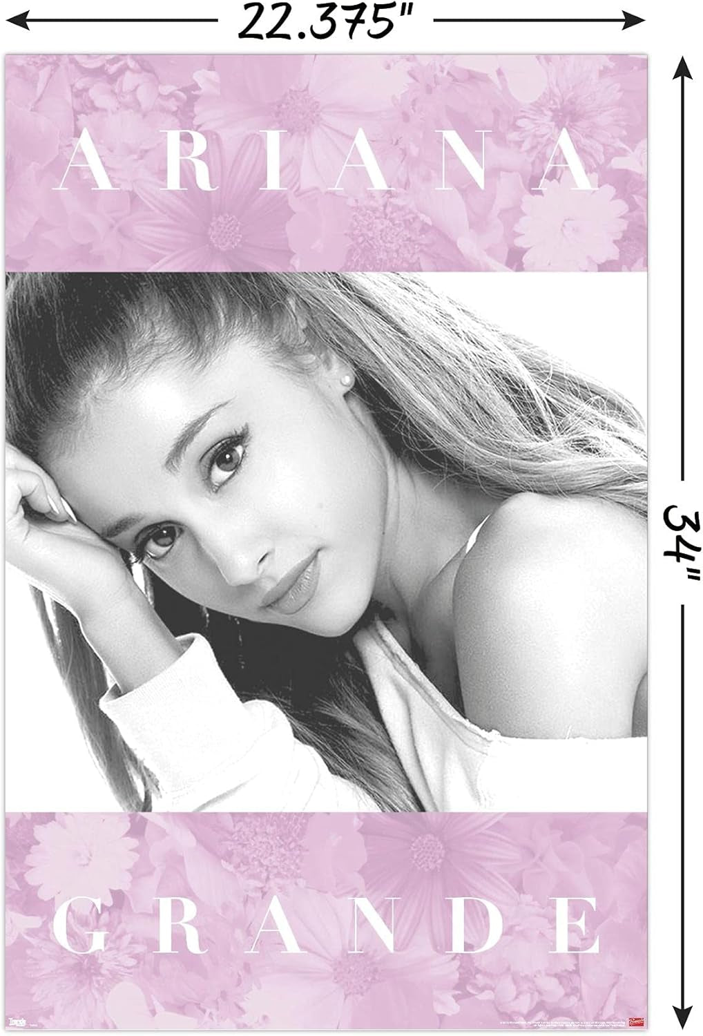 Ariana Grande - Floral Wall Poster, 22.375" X 34", Poster & Clip Bundle