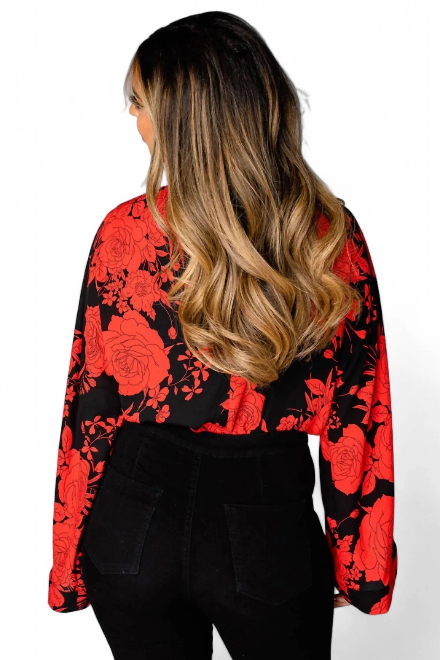 Ariana Kimono Sleeve Bodysuit in Dahlia