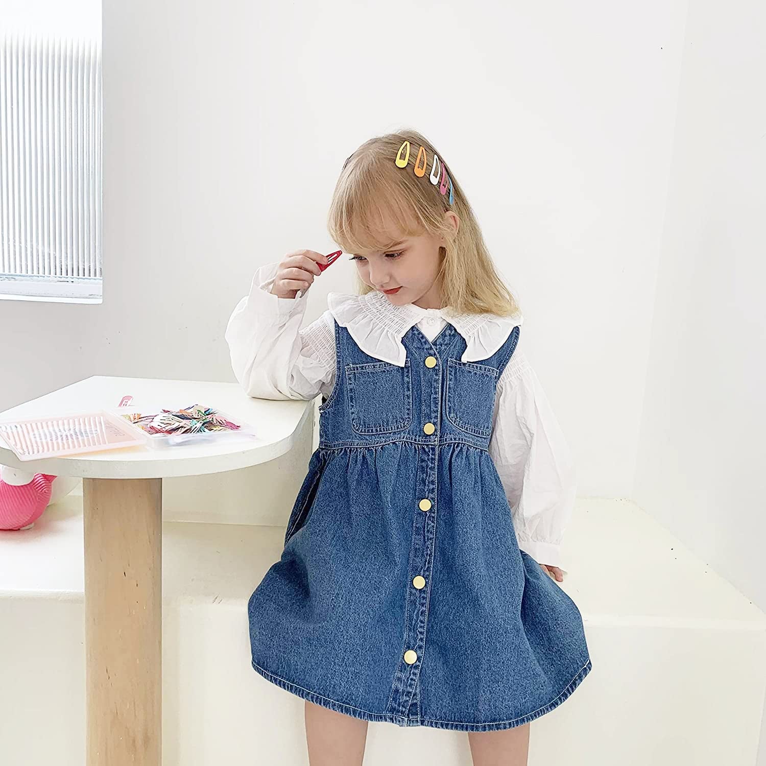 120 Pack Colorful Metal Snap Hair Clips, 2 Inch Barrettes in 40 Assorted Candy Colors, Non-Slip Hair Accessories for Kids Teens Women