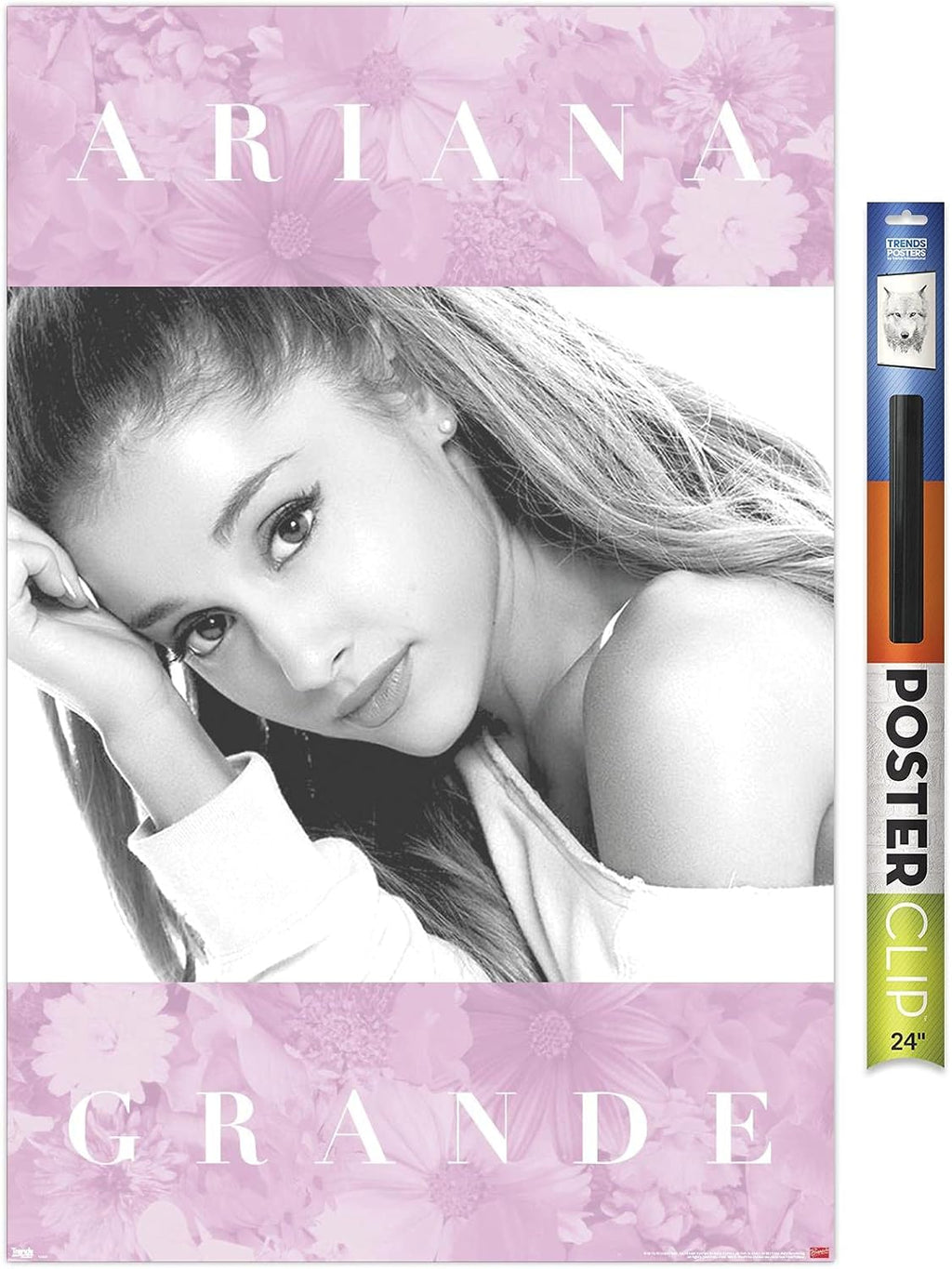 Ariana Grande - Floral Wall Poster, 22.375" X 34", Poster & Clip Bundle