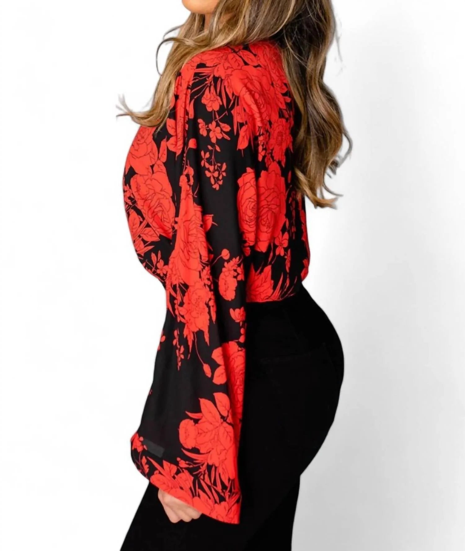 Ariana Kimono Sleeve Bodysuit in Dahlia